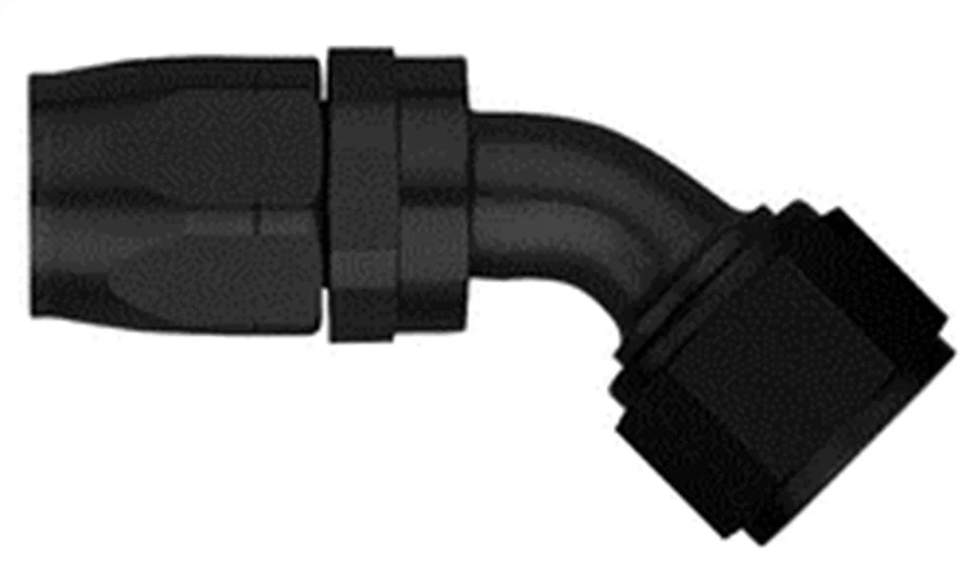 FCM4472 – AEROQUIP Hose End Fitting, -6 AN Hose 30 Degree Elbow Anodized Black Aluminum